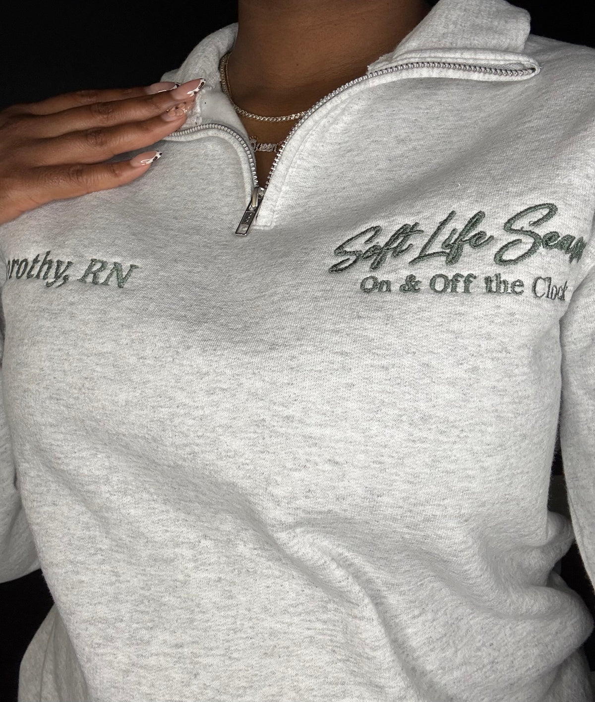 Soft Life Season Embroidered Quarter-Zip